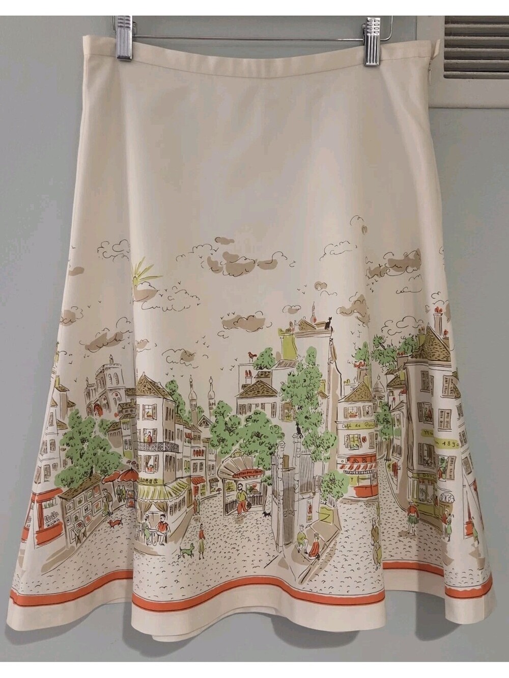 J.Crew Sz 4 Paris Street Scene A-Line Skirt Vintage